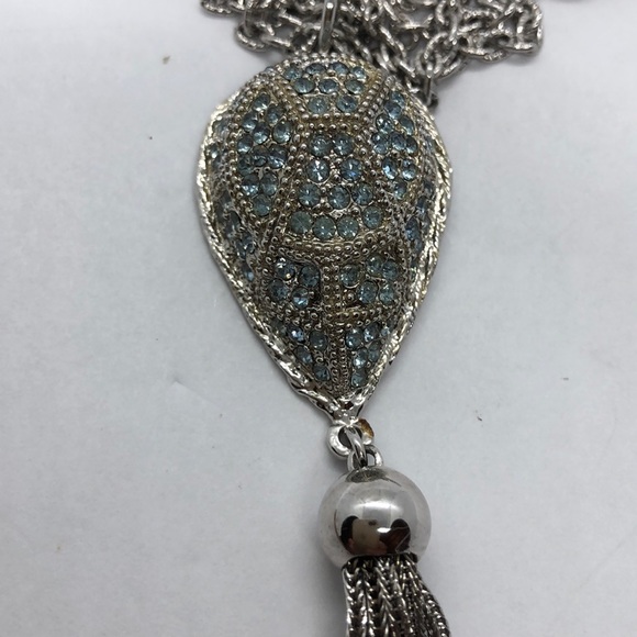 VTG Tasseled Pendant with blue rhinestones. - Picture 2 of 9
